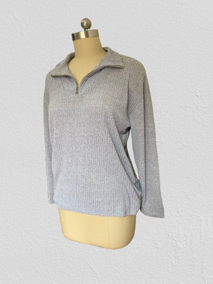 Zipper pullover long sleeve knitted sweater jacket women m300389