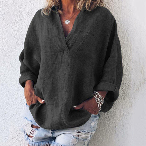 V-neck long-sleeved shirt pullover women's shirt m301324
