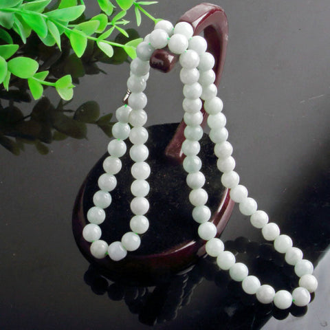 Jade A necklace, natural jadeite women's round bead jade necklace 108 beads extended m3331274