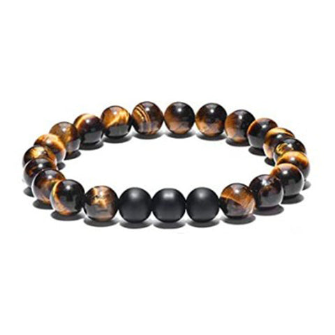 Black Gallstone Elastic Bracelet Skull Pendant Natural Turquoise Tiger Eye Tassel Crystal Volcanic Stone Beaded Bracelet m3331320