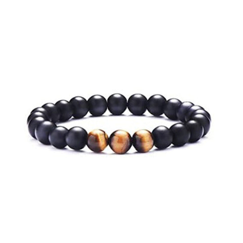 Black Gallstone Elastic Bracelet Skull Pendant Natural Turquoise Tiger Eye Tassel Crystal Volcanic Stone Beaded Bracelet m3331320