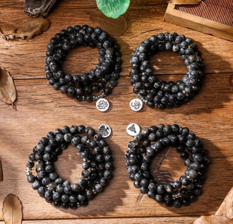 108 powder crystal bracelets, necklace lotus pendant bracelet Buddha bead necklace m3331299