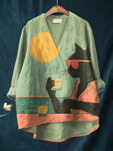 Loose printing crew neck casual large size women's T-shirt m301276