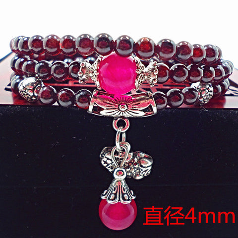 Natural stone crystal bracelet female Wangfu stone agate garnet m3331298