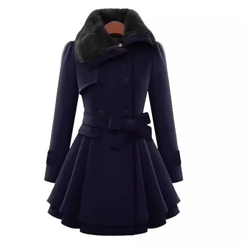 Women's clothing slim-fitting long woolen jacket double-breasted woolen trench coat women's m300531