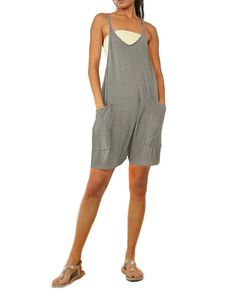 Solid color zipper bag suspender jumpsuit fat hip pants m301068