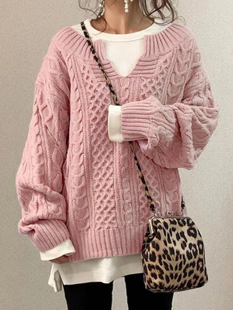 New sweater knitted twist sweater casual knitted sweater m300465