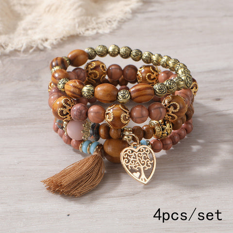 New Bohemian Bracelet Creative Tassel Multi-layer Beaded Bracelet m3331286