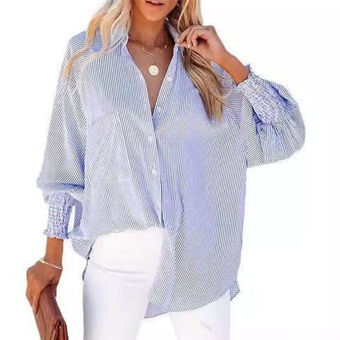 Long Sleeve Loose Shirt Casual Women's Clothing New Pocket Shirt Top m301376