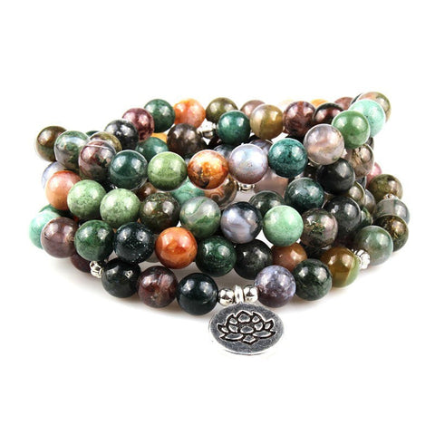 8Mm new Amazon bracelet 108 Buddha beads lotus multi-circle bracelet tree of life pendant item sweater chain m3331309