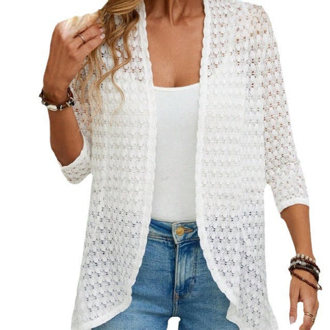 Versatile solid color lace jacket m300387