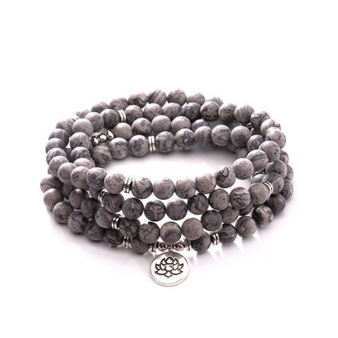 8Mm new Amazon bracelet 108 Buddha beads lotus multi-circle bracelet tree of life pendant item sweater chain m3331309