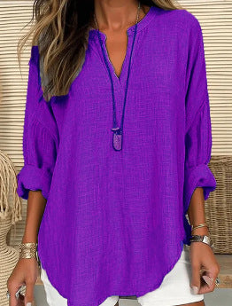 Loose printing round neck casual large size pullover women's clothing T m301359