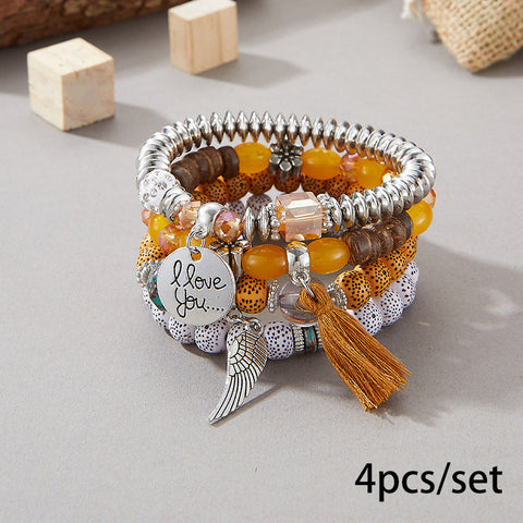 New Bohemian Bracelet Creative Tassel Multi-layer Beaded Bracelet m3331286