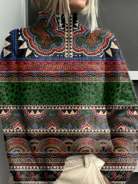 Christmas abstract print casual cape jacket cardigan m301686