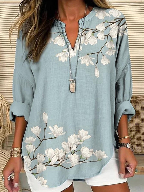 Floral simple casual temperament T-shirt long sleeve m301361