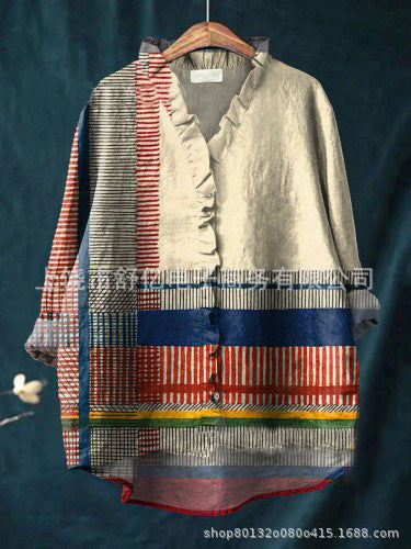 Women's new loose printing crew neck casual large size women's T-shirt m301365