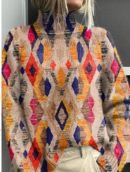 Christmas abstract print casual cape jacket cardigan m301686