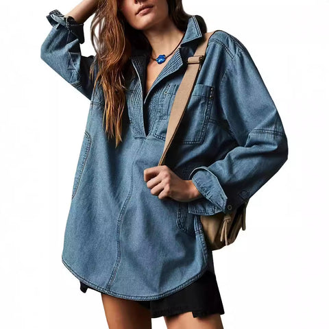 Long Sleeve Jacket V-Neck Fashion Design Casual Jacket m302205