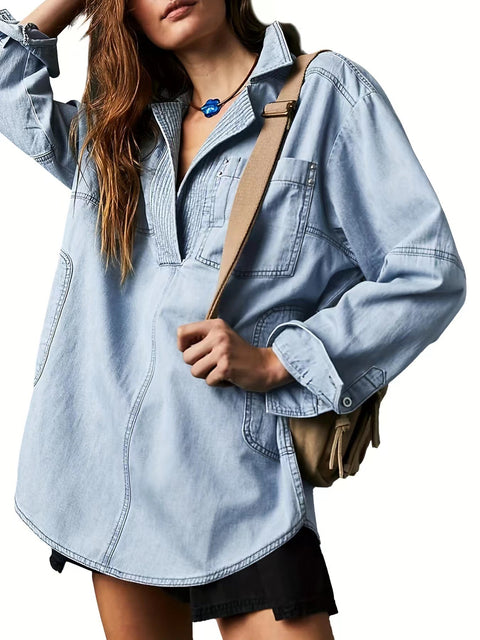 Long Sleeve Jacket V-Neck Fashion Design Casual Jacket m302205