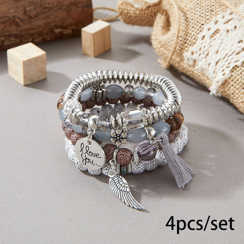 New Bohemian Bracelet Creative Tassel Multi-layer Beaded Bracelet m3331286
