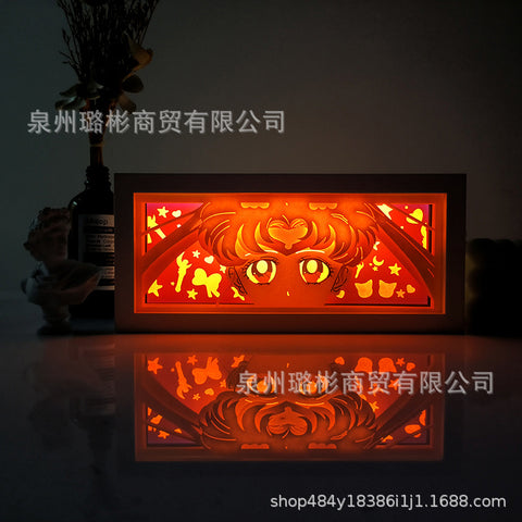 ONE PIECE Dragon Ball Hokage Paper Carving Lamp Photo Frame