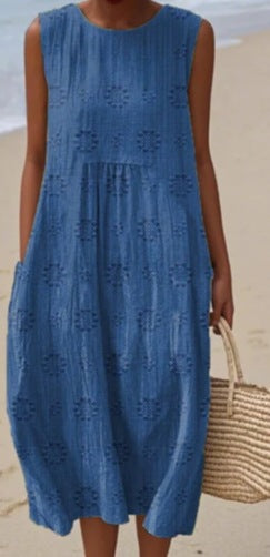 Sleeveless printed temperament long dress dress m301527