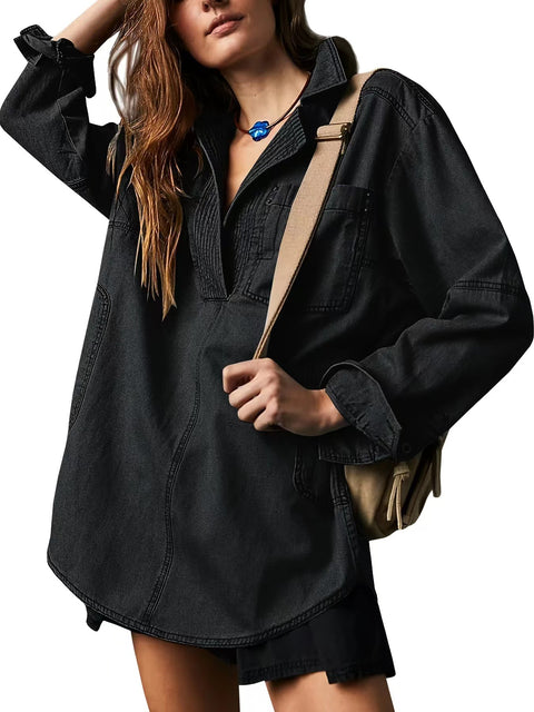 Long Sleeve Jacket V-Neck Fashion Design Casual Jacket m302205