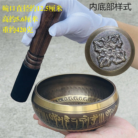 Nepalese handmade copper chime vajra pestle Buddha sound bowl meditation bowl m3331263