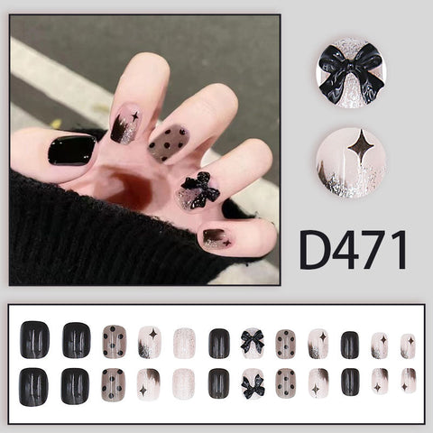 Elegant and fresh temperament wind manicure ice transparent rhinestone removable wearable nail m5010688