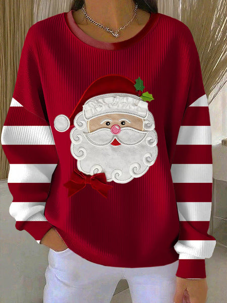 Loose outer wear lazy wind snowflake Christmas tree mix and match casual commuter sweater m302121