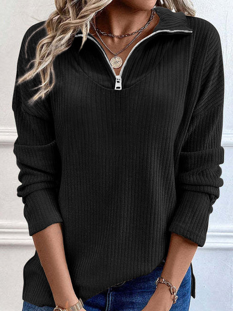 Autumn and winter new zipper pullover long-sleeved knitted sweater casual jacket m301348