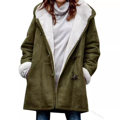 plush collar pocket women's coat m300603