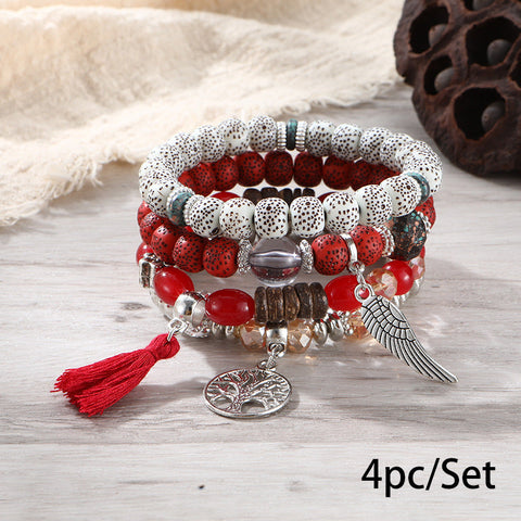 New Bohemian Bracelet Creative Tassel Multi-layer Beaded Bracelet m3331286