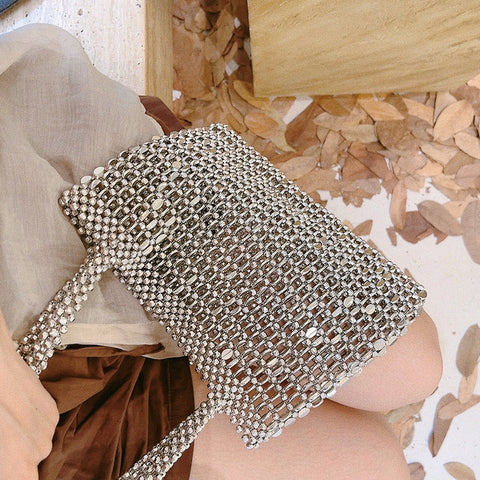 Personality metal small bag retro hollow handbag m3331040