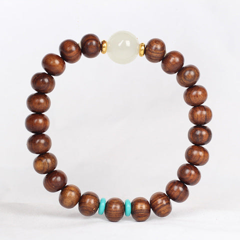 Natural Vietnamese Huanghuali 108 Buddha Beads Bracelet, Rosewood Lotus Bracelet, Wenwan Fragrant Wooden Bracelet m3331302