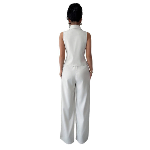 Holiday style button vest trousers two-piece suit women's clothing m301389