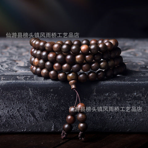 Agarwood Black Qinan High Oil Submerged High Quality Wooden Agarwood Bracelet 108 Buddha Beads Barrel Beads Hand Jewelry m3331277