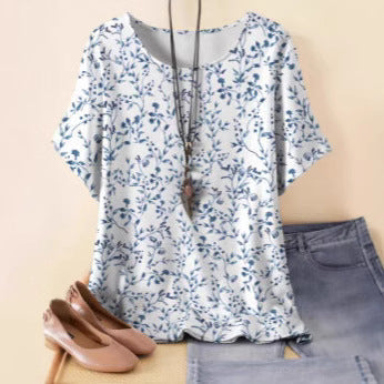 Women's new loose 3D printing round neck casual large size pullover women's clothing m301285