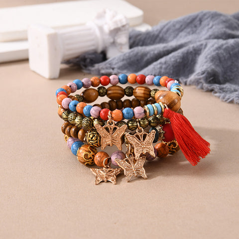 New Bohemian Bracelet Creative Tassel Multi-layer Beaded Bracelet m3331286