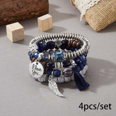 New Bohemian Bracelet Creative Tassel Multi-layer Beaded Bracelet m3331286