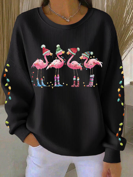 Loose outer wear lazy wind snowflake Christmas tree mix and match casual commuter sweater m302121