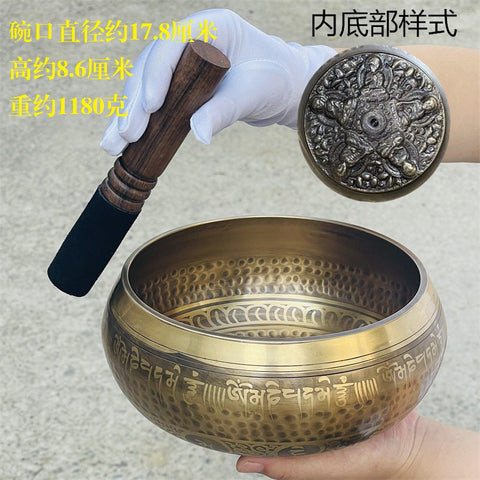 Nepalese handmade copper chime vajra pestle Buddha sound bowl meditation bowl m3331263