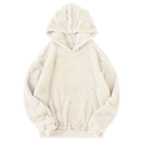 New fluffy rabbit ears hooded thermal sweater sweater m300439