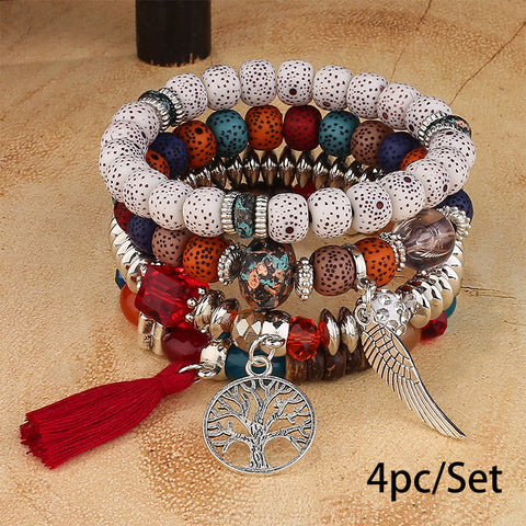New Bohemian Bracelet Creative Tassel Multi-layer Beaded Bracelet m3331286