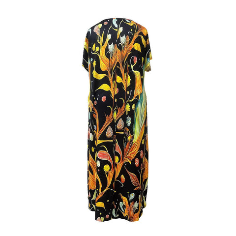 Short sleeve printed elegant fashion dress m301202