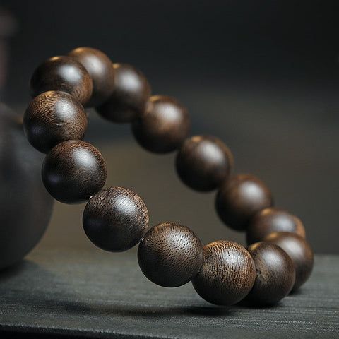 Submerged Indonesian Darakan agarwood Buddha bead bracelet 108 rosary beads 8mm old material agarwood bracelet m3331276