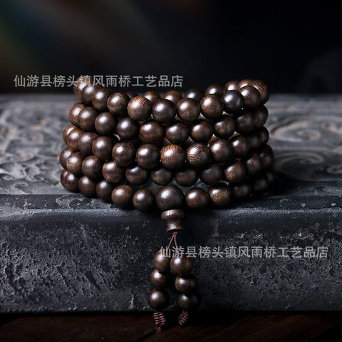 Agarwood Black Qinan High Oil Submerged High Quality Wooden Agarwood Bracelet 108 Buddha Beads Barrel Beads Hand Jewelry m3331277