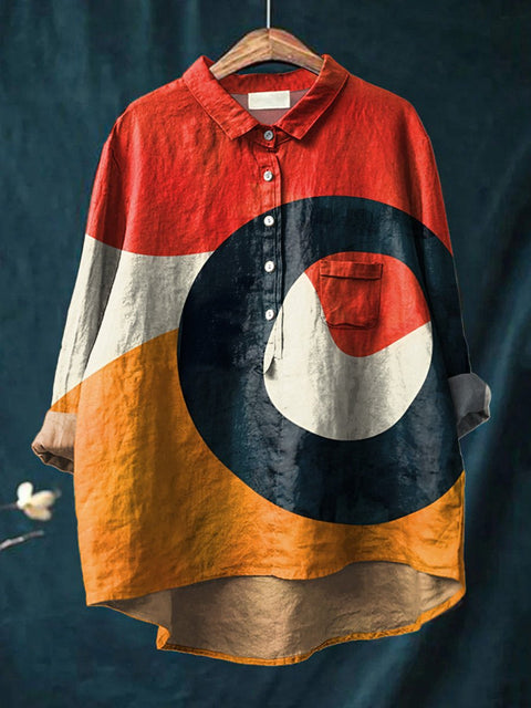 Loose printing crew neck casual large size women's T-shirt m301279