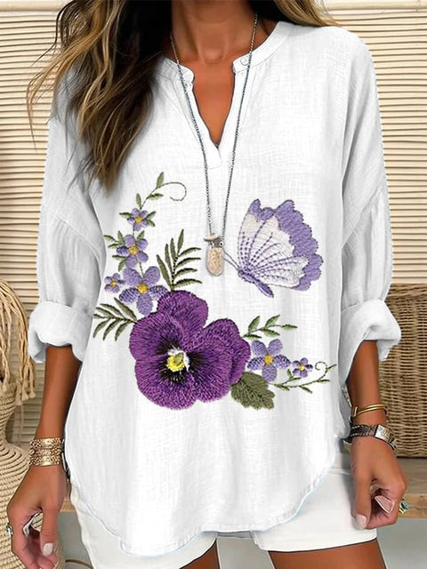 Loose printing round neck casual large size pullover women's clothing T m301359